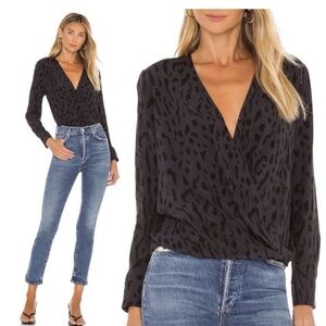 Rails Hillary Animal Print Blouse Medium